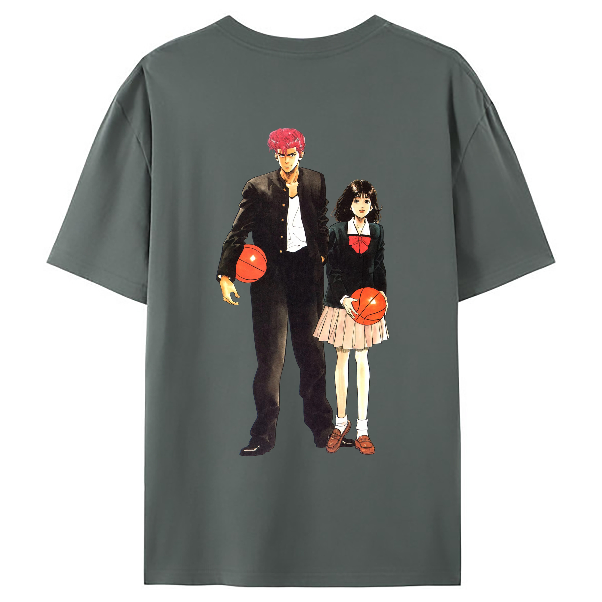（画像用） SLAM DUNK／スラムダンク 綿100％ メンズ半袖Tシャツ（バックプリント） 通気性